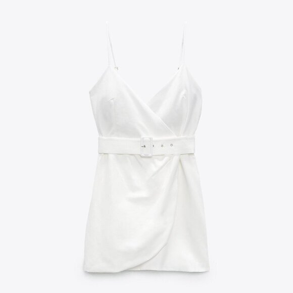 ZARA LINEN BLEND BELTED DRESS - Picture 3 of 8